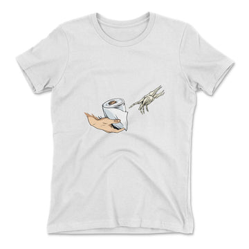 Creation Of Adam - Toilet Paper Womens T-Shirt in White color
